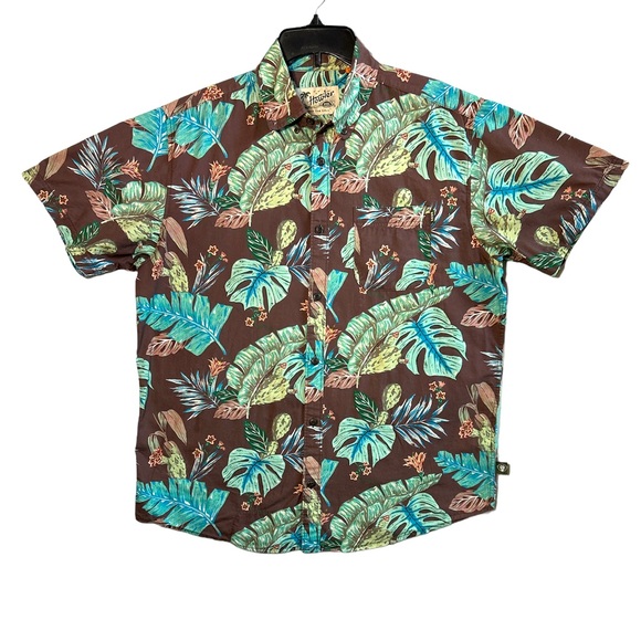 Howler Brothers Other - Howler Bros Texan Tropical Hawaiian Print Mansfield Button Down Brown Blue Shirt